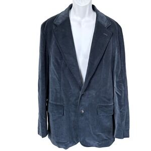 Vintage Hugo Boss Velvet Casso Blazer Sport Coat‎ Sz 44R Blue Preppy Business